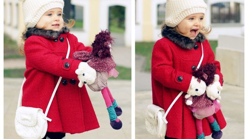 Stylizacja czerwony płaszczyk dziecko