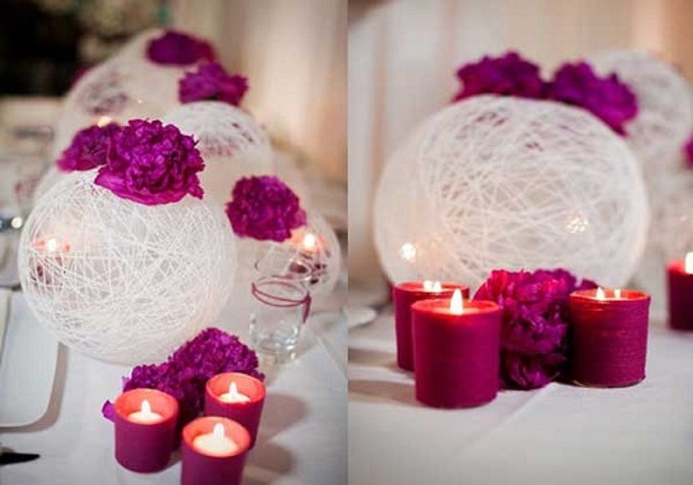 Dekoracja ślubna cotton balls