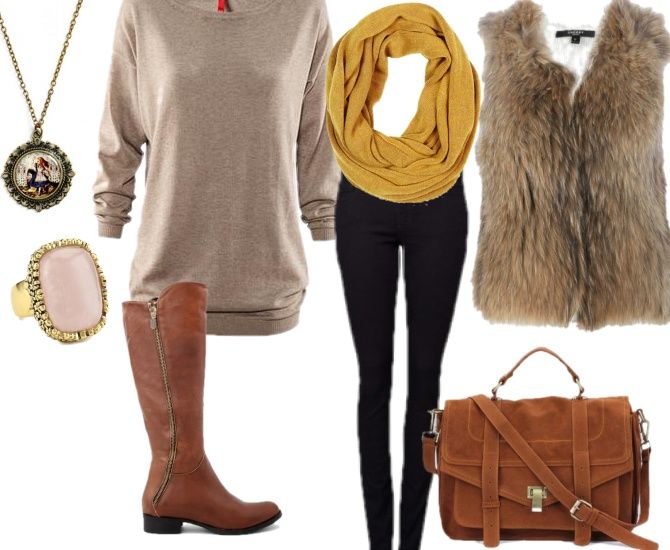 Jesienny zestaw z futerkiem