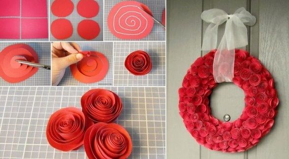 Wianuszek papierowe róże