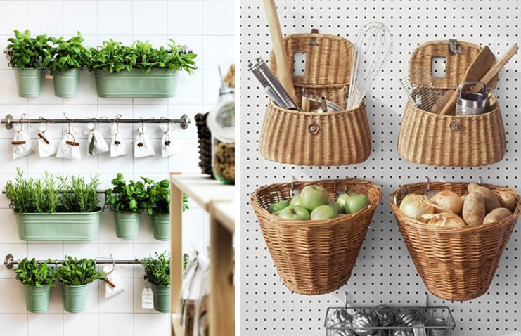 Koszyczki i pojemniki w kuchni