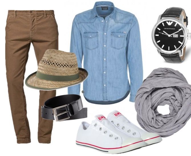 Męska stylizacja z kapeluszem