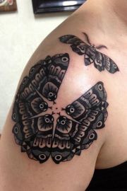 Koło z motyli tatuaż