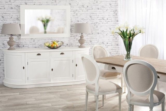 Stylowa jadalnia na biało