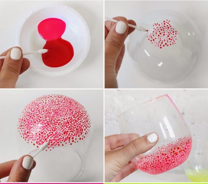 Świecznik szklany ozdobiony