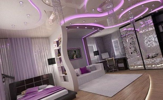 Oświetlenie sypialnia fiolet