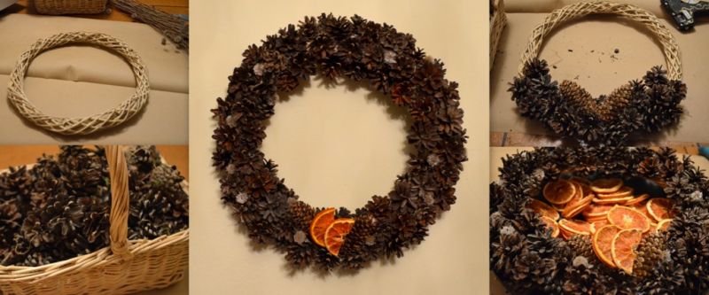 Szyszki wianek świąteczny